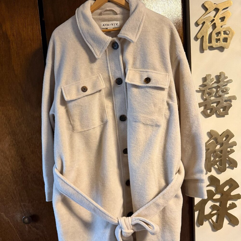 AVA & VIV Belted Coat – Size 3X - NWOT
